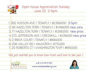 Team Eisenberg Open Houses Sunday 6/23